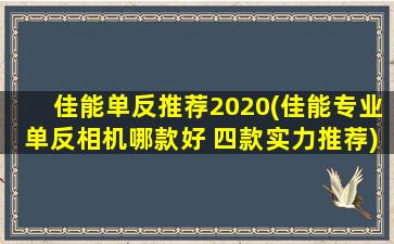 佳能单反推荐2020(佳能专业单反相机哪款好 四款实力推荐)